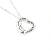 【日本直送 二手美品】蒂芙尼 TIFFANY&Co. 項鍊 鏤空心型 艾爾莎．佩瑞蒂 銀 925 飾品