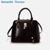 名牌正品【 Samantha Thavasa 仕女亞瑟包/鎖頭貝殼包 -黑色鱷魚壓紋 】限定色款。日本小香奈兒尹恩惠代言
