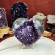 (店+)【藍夜水晶】烏拉圭頂級ESP 原礦紫水晶愛心 LP08