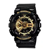 【CASIO 卡西歐】經典黑金重機雙顯電子錶 黑金 GA-110GB-1A_51.2mm