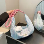 台灣發貨⭐免運大容量包包女2024新款時尚單肩包簡約上課通勤小清新斜挎餃子包