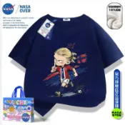 🍭臺灣出貨🍭NASA新款Q版足球明星哈蘭德兒童短袖T恤男女中大童夏季洋氣上衣服足球衣 兒童 世足球衣 兒童 兒童球衣