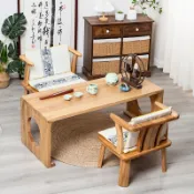 实木靠背椅榻榻米座椅日式矮椅茶桌椅凳飘窗扶手椅阳台休闲小椅子