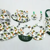 Gugu 手創 - 恐龍 客製 / 圓兜 / 奶嘴鍊 / 平安福袋 / 彌月禮盒