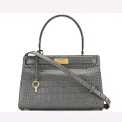 TORY BURCH Lee Radziwil 金屬吊墜 鱷魚壓紋小羊皮 女款中號手提單肩斜跨包 斜背包 75311【 菲尼斯 國際精品 ★初秋極享】