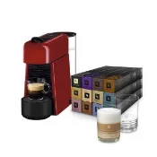 【Nespresso】膠囊咖啡機 Essenza Plus_櫻桃紅 送禮 入厝 飲水機(探索禮盒120顆迎新會員組)