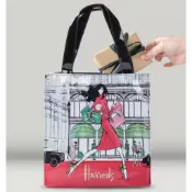 Harrods新款摩登女郎pvc印花果凍手提側肩大容量防水包