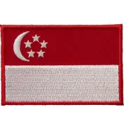 SINGAPORE  新加坡 國旗 刺繡國旗燙布貼 補丁貼 刺繡章 (含背膠