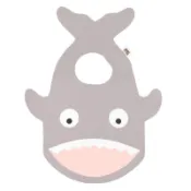 《福利品》西班牙BabyBites鯊魚咬一口嬰幼兒鯊魚口水巾圍兜 - 卡其灰 葡萄牙製