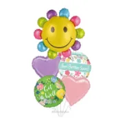 【Joker balloon】【隔日配】愛心五瓣花朵 鋁箔氣球花 太陽花氣球 愛心氣球花 氣球花 店面裝飾 【歡樂揪客】