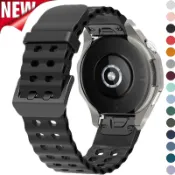 22 毫米 26 毫米透氣矽膠錶帶兼容 Garmin Fenix 8 E 7 7X 6 6X 5X Plus/Epix 