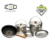 〈〈Baile camping〉〉ZED 戶外兩人不鏽鋼鍋具組II M ZBACK0303 /  304不銹鋼、三層式鍋
