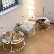 【Quality 聚家】貓窩 貓爬架 貓吊床 寵物窩 玩睡一體 貓玩具 四季通用 貓咪行軍床 透氣不黏毛 45*20CM
