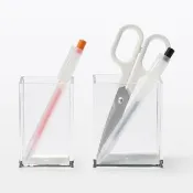 【MUJI 無印良品】壓克力筆架/約寬57×深45×高88ｍｍ