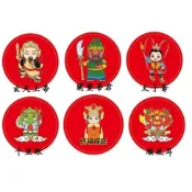 +豬寶寶+神明貼紙 媽祖 媽祖保庇 太子爺 三太子 元帥 玄天上帝 關聖帝君 千里眼 順風耳 祝壽神明生日貼紙