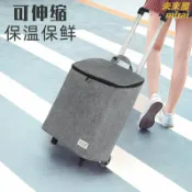 未來屋 【伸縮摺疊】買菜車 購物車 拖車 拉桿車 小推車 保溫袋 便攜收納 鋁合金材質 輕量耐用 可伸縮拉桿 摺疊設計 買菜購物必備
