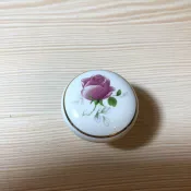 《齊洛瓦鄉村風雜貨》復古鄉村風把手 玫瑰陶瓷櫥柜抽屜拉手 歐式金邊圓形衣柜門美把手 ＤＩＹ造形櫥櫃把手 （大）