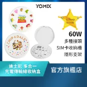 【YOMIX優迷】迪士尼多合一攜帶型Type-C 60W快充充電傳輸線SIM卡收納盒