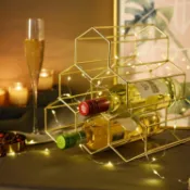 林之舍家居 酒架 北歐酒架置物架紅酒擺件酒瓶收納架家用酒格子棱形創意葡萄酒架子 免運 開發票