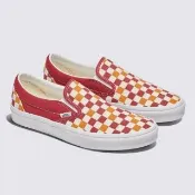 【VANS】官方旗艦 Classic Slip-On 橘色/紅色棋盤格滑板鞋 休閒鞋