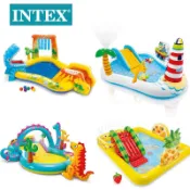 【Luck百貨】INTEX原裝兒童充氣戲水池 夏季玩水噴水滑梯水池 卡通造型水池 遊戲池 充氣泳池 家庭游泳池