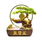 【NTR造物家】金蟾招財流水盆 流水聚寶盆 流水擺件 招財擺飾(風水招財流水組 開運 霧化器+轉運球+風水輪)