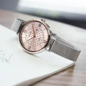 【WANgT】CASIO 卡西歐 SHEEN 玫瑰金晶鑽女錶 SHE-4059M-4A 米蘭編織錶帶 時尚女錶 休閒錶
