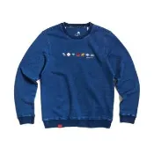 【EDWIN】江戶勝 男裝 經典日本圖騰刺繡厚長袖T恤(中古藍)