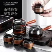 【直覺壺500】玻璃茶具套組 4-6杯 公杯 茶盤 茶席 待客 必收 茶具 茶杯 茶壺 泡茶壺 玻璃壺 茶海 聞香杯 品