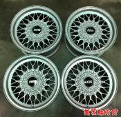 【美麗輪胎館 中古物流區】BMW車系專用 編號E20 15吋 5X120 7J ET29中心孔72.6 銀 極新