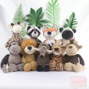 【臺灣出貨C4】🔥🔥JSQTOYS可愛毛絨公仔獅子大象鹿老虎叢林動物布娃娃玩偶廠家批髮 9UCV