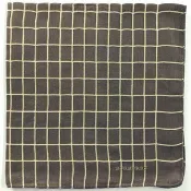 Burberry 古董手帕 - 口袋巾 - 棕色格紋 18 x 18 英吋