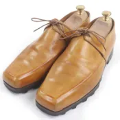【DOKODEMO】【5積分】成色極佳 □ Berluti Ultima Olga Era Patina 皮革方頭正裝鞋 繫帶鞋 淺ブラウン7碼