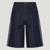 【adidas 愛迪達】短褲 男 牛仔短褲 單寧 三葉草 FIREBIRD SHRT 黑 LG4858