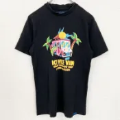 【DOKODEMO】古著 PULL&BEAR 短袖圓領 T 卹，印花設計，黑色，尺寸 XS