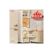 (店+)防塵 電器櫃抽拉式收納架 35cm/50cm白色抽拉置物架廚房置物架收納落地多層抽拉式儲物櫃多功能微波爐櫥櫃冰箱夾縫櫃