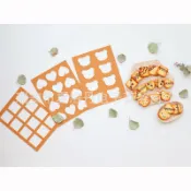 東升精品館 食品級硅膠瓦片酥白色戀人硅膠模小熊正方形心形餅干模具薄餅酥模