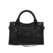 【Balenciaga 巴黎世家】Le City Mini羊皮手提/肩背/斜背/機車包 黑色 8063952ABEK1000『entrupy安心購』