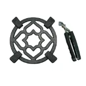 (店+)派樂 鑄鐵蓄熱穩鍋支架 瓦斯爐架 1入/2入 送防燙夾-續熱節能 導熱爐盤 爐架 節省瓦斯 露營泡茶煮咖啡 適用多種爐具