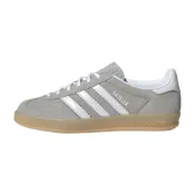 (店+)【adidas 愛迪達】JQ7008 adidas originals GAZELLE INDOOR 牛剖層革織物 W 百搭舒適 低幫 板鞋 女款 灰色 愛迪達女鞋 運動鞋女 女鞋
