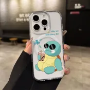 奶茶傑尼龜 手機殼 情侶 防摔殼iPhone17pro 16E 15 14 13 11 12 Pro Max透明磁吸殼
