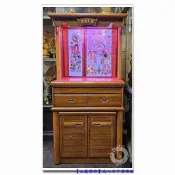 【九龍佛具】大收納空間 平價佛桌神桌+玻璃彩圖(寬3尺6總高七尺1)佛桌神桌佛櫥佛聯神明彩公媽龕零售批發@台北板橋