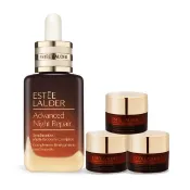 【HOTAI購】【ESTEE LAUDER 雅詩蘭黛】特潤全方位修護組(小棕瓶50ml+亮眼霜5mlX3)