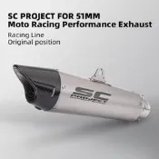 台灣現貨Sc摩托車排氣管ninja400 R3 MT15 450SR C27鯊魚形尾段通用排氣管