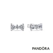 【Pandora】璀璨蝴蝶結耳環-925銀 官方直營