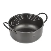 【日本製】特厚深型天婦羅油炸鍋20cm(附瀝油網)