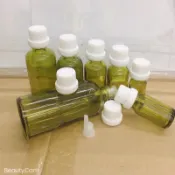 【嘉儀瓶瓶罐罐】台灣MIT製造 5 10 15 20 30 50 100ml芥末綠色玻璃-精油瓶o