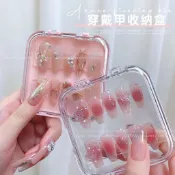 台灣出貨🧺透明穿戴甲收納盒 翻蓋美甲包裝盒 塑膠甲片收納盒 穿戴甲包裝盒 指甲成品收納 美甲小物整理 透明收納盒