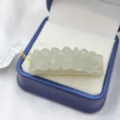 天然翡翠 緬冰起膠潤黃蓮花手牌/鵝鵝天然翡翠/A4768036 玉石蓮花 蓮花手牌 手作