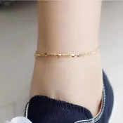 【BLUMA】925純銀簡約圈圈金色腳鏈 海島度假腳鍊(閨蜜生日禮物 優雅女神925銀飾 飾品禮盒 